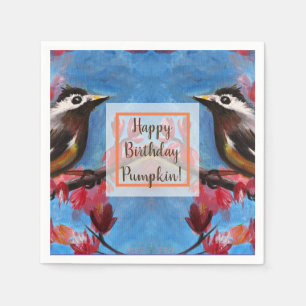 Serviette En Papier Belle peinture de printemps d'oiseaux