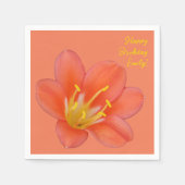 Serviette En Papier Belle photo de fleurs orange | (Devant)