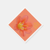 Serviette En Papier Belle photo de fleurs orange | (Coin)