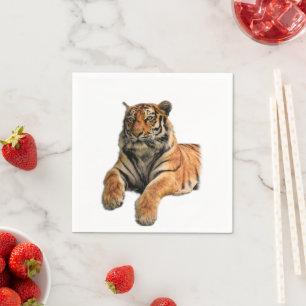Serviette En Papier Belle photo Tigre du Bengale Visage et pattes
