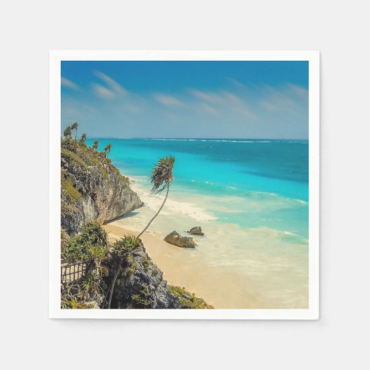 Serviette En Papier Belle plage de sable Paradis tropical (Devant)