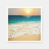 Serviette En Papier Belle plage d'été coucher de soleil (Devant)