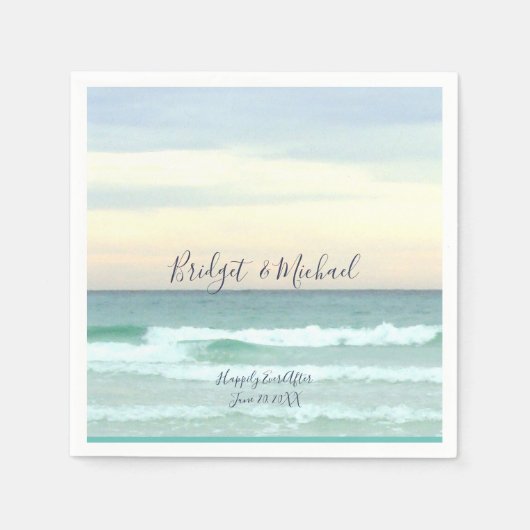 Serviette En Papier Belle Plage Mariage Nature Napkins (Devant)