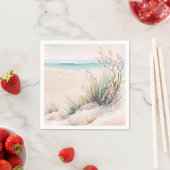 Serviette En Papier Belle plage pastel (En situation)