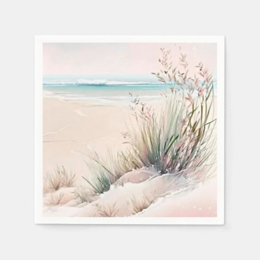 Serviette En Papier Belle plage pastel (Devant)