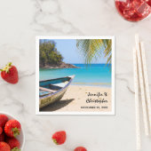Serviette En Papier Belle plage tropicale avec un Mariage en bateau (En situation)