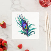Serviette En Papier Belle plume de paon (En situation)