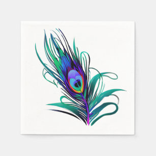 Serviette En Papier Belle plume de paon