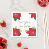 Serviette En Papier Belle Poinsettia Fleurs Personnalisées Noël (En situation)