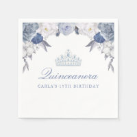 Belle Quinceanera Florale Bleue