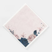 Serviette En Papier Belle rose & fleurs de marine & feuille (Coin)