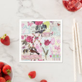 Serviette En Papier Belle Rose rose (En situation)