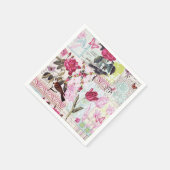 Serviette En Papier Belle Rose rose (Coin)