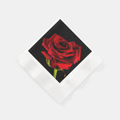 Serviette En Papier Belle rose rouge (Coin)