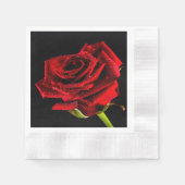 Serviette En Papier Belle rose rouge (Devant)