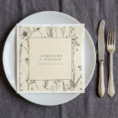 Serviette En Papier Belle serviette mariage aux fleurs sauvages