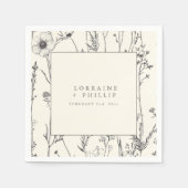 Serviette En Papier Belle serviette mariage aux fleurs sauvages (Devant)