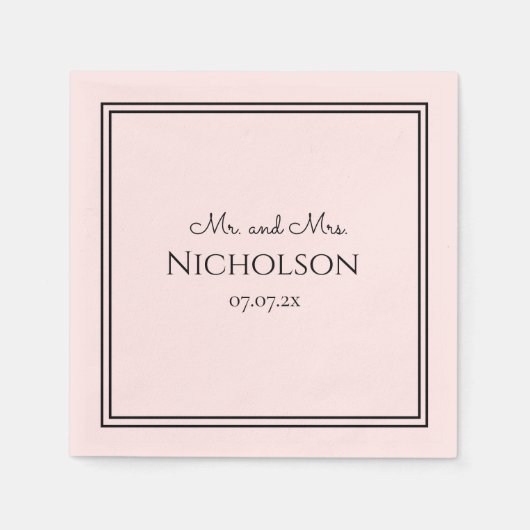 Serviette En Papier Belle simplicité ! M. et Mme mariage serviettes (Devant)