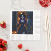 Serviette En Papier Belle sorcière avec Candelabra Halloween (En situation)