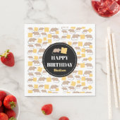 Serviette En Papier Belle Souris Rodent Manger Fromage Anniversaire (En situation)