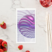 Serviette En Papier Belle Swing Moderne Art Fractal Abstrait Rose (En situation)