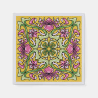 Belle tuile Art Nouveau avec fleurs Iris