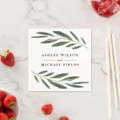 Serviette En Papier Belle verdure Fern Feuille Mariage moderne (En situation)