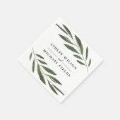 Serviette En Papier Belle verdure Fern Feuille Mariage moderne (Coin)