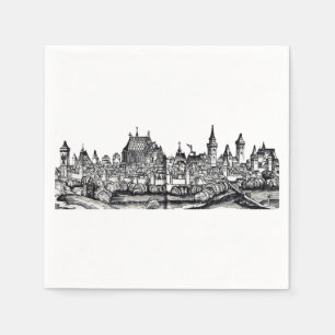 Serviette En Papier Belle ville de France sur la mer Méditerranée