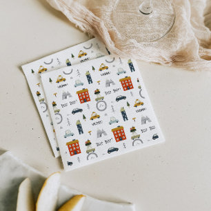 Serviette En Papier Belle voiture urbaine Anniversaire