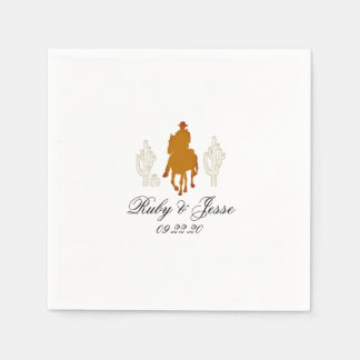 Serviette En Papier Belle Western Dark Mariage Brown