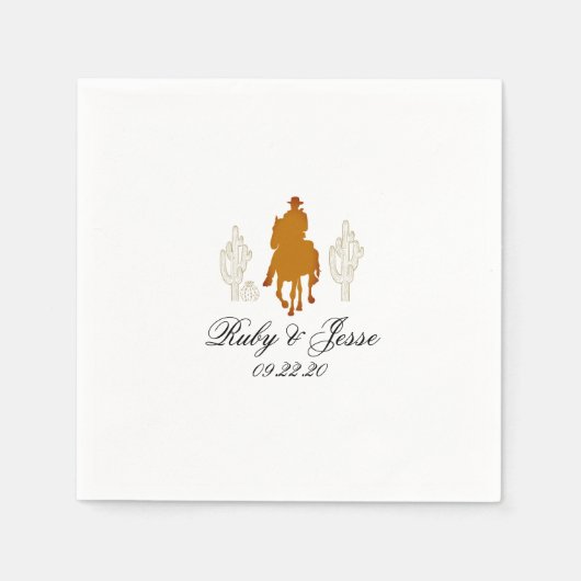 Serviette En Papier Belle Western Dark Mariage Brown (Devant)
