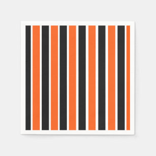 Serviette En Papier Belles bandes d'Halloween en orange et noir