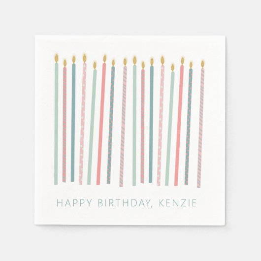 Serviette En Papier Belles bougies d'anniversaire (Devant)