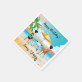 Serviette En Papier Belles Dames À La Plage Anniversaire (Coin)
