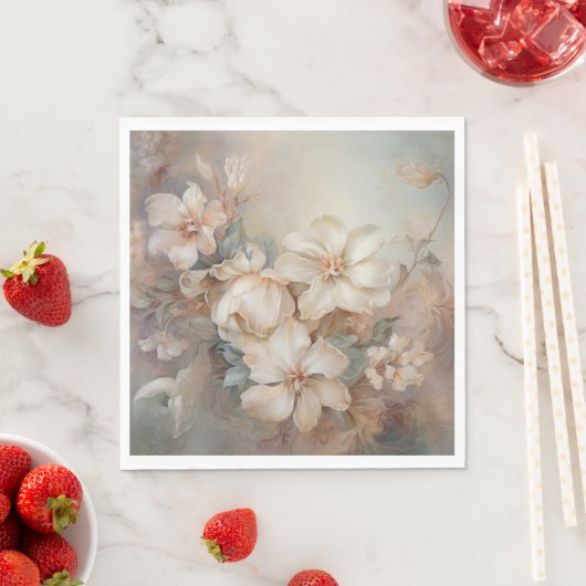 Serviette En Papier Belles, Élégantes Fleurs (En situation)