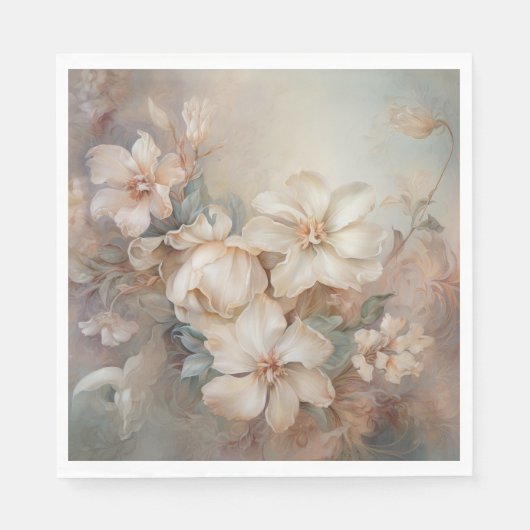 Serviette En Papier Belles, Élégantes Fleurs (Devant)