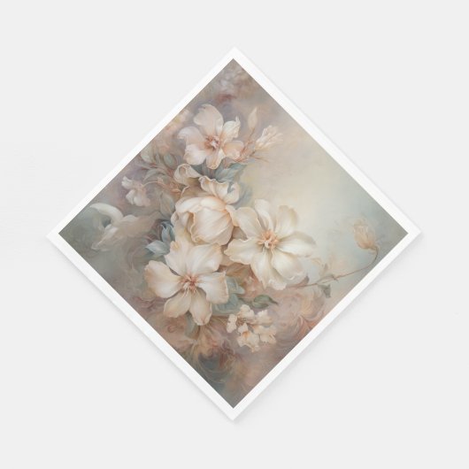 Serviette En Papier Belles, Élégantes Fleurs (Coin)