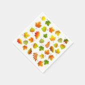 Serviette En Papier Belles feuilles d'automne sur fond blanc (Coin)