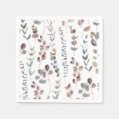 Serviette En Papier Belles feuilles d'eucalyptus à l'aquarelle (Devant)
