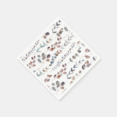 Serviette En Papier Belles feuilles d'eucalyptus à l'aquarelle (Coin)