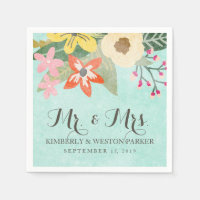 Belles fleurs Aquarelle Mariage floral / Aqua