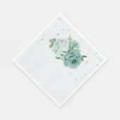 Serviette En Papier belles fleurs bleues verdure serviettes botaniques (Coin)