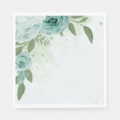 Serviette En Papier belles fleurs bleues verdure serviettes botaniques (Devant)