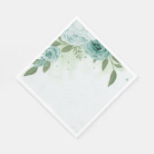 Serviette En Papier belles fleurs bleues verdure serviettes botaniques (Coin)