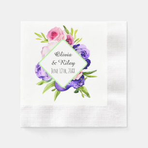 Serviette En Papier Belles fleurs d'aquarelle Pastel