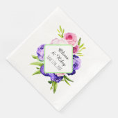 Serviette En Papier Belles fleurs d'aquarelle Pastel (Coin)