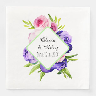 Serviette En Papier Belles fleurs d'aquarelle Pastel