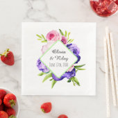 Serviette En Papier Belles fleurs d'aquarelle Pastel (En situation)