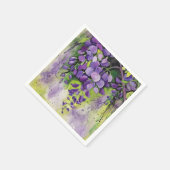 Serviette En Papier Belles Fleurs De Wisteria En Aquarelle (Coin)
